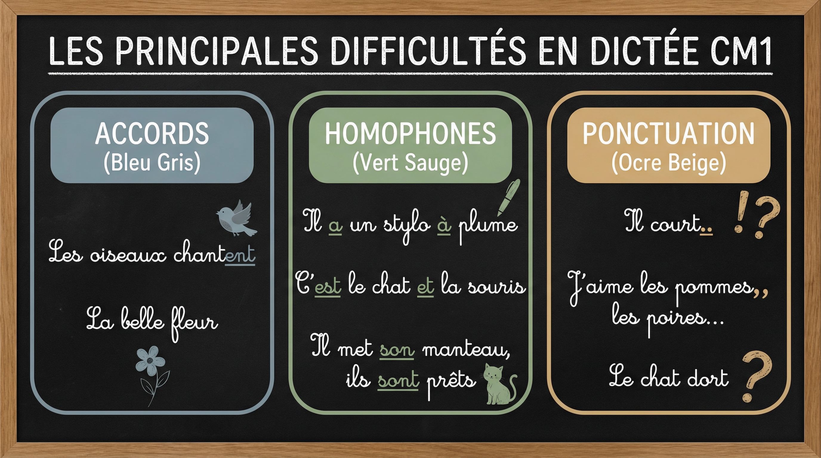 Dictée CM1 : exercices corrigés à imprimer