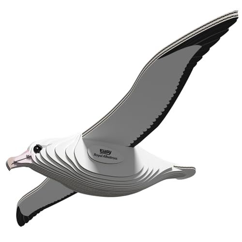 EUGY Albatros Royal – Puzzle 3D N° 007 – Jouet Créatif en Carton Recyclé – pour Enfants dès 6 Ans et Adultes Jusqu’à 99 Ans – Puzzle Éducatif et Écologique