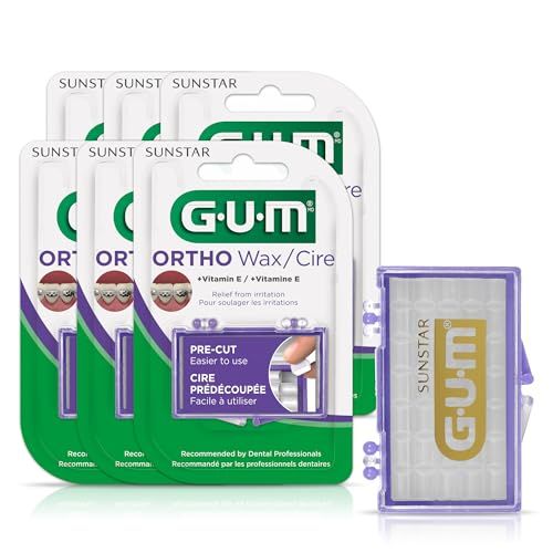 GUM – Lot de 6 cires orthodontiques à la vitamine E et à l'aloe vera - 10070942007235