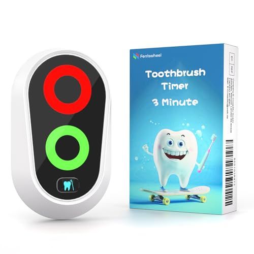 Brossage des Dents Minuteur pour Enfants 2 à 3 Minutes, cadeau de nouveauté drôle, cronometre imperméable magnétique avec lumières de couleur dans la salle de bains pour les enfants entraîneur (Blanc)