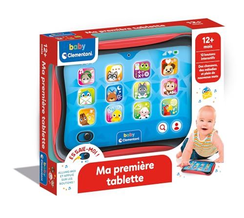 Clementoni | Ma Première Tablette – Jouet Éducatif Interactif Bébé 12 Mois+ | 12 Boutons Tactiles | Lettres, Chiffres, Animaux, Sons et Mélodies | Développement Langage | Idée Cadeau Premier Âge