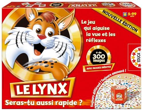 Educa - Le Lynx 300 Images– Jeu de Société Visuel | Rapide, Éducatif et Amusant | Idéal Famille et Cadeau Original | pour Enfants de 5 à 11 Ans (15346)
