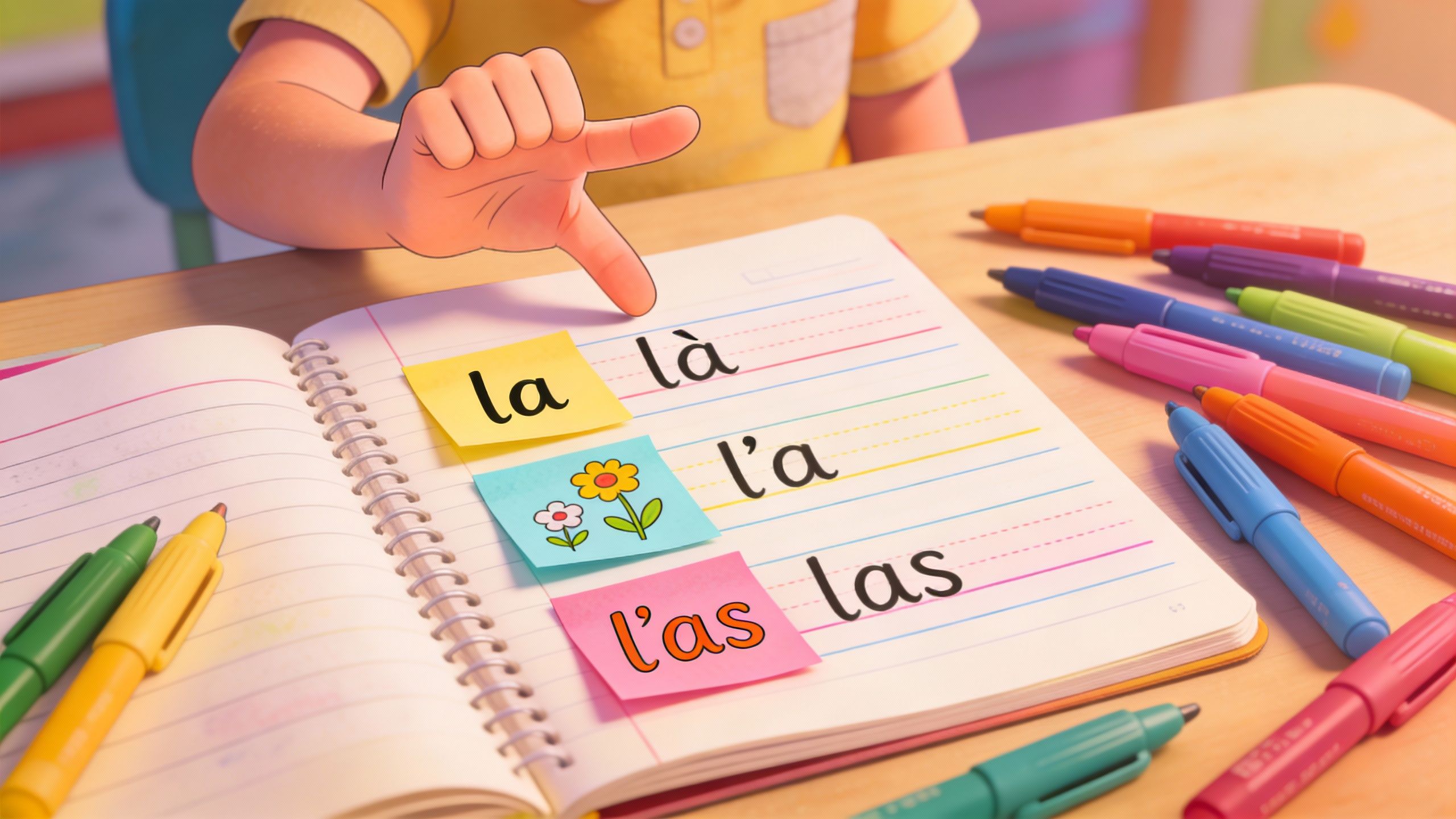 Différencier la, là, l'a, l'as et las