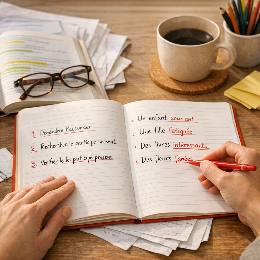 Méthode pas à pas pour accorder seulement l’adjectif verbal