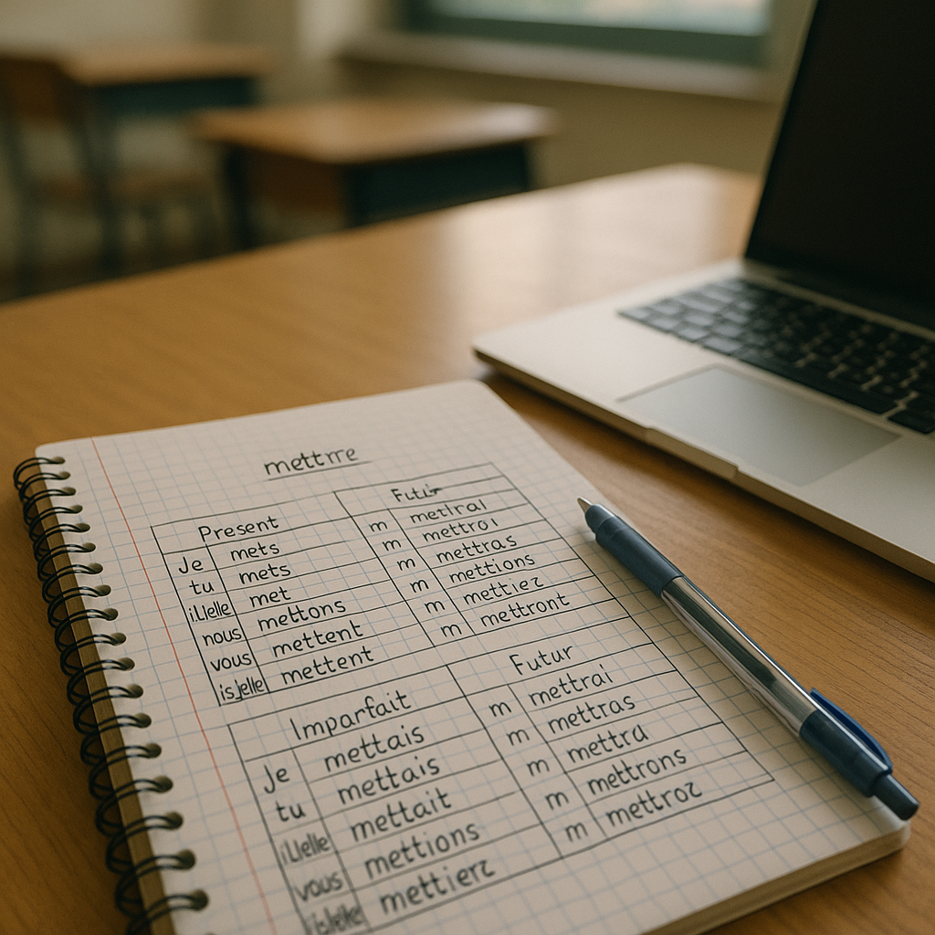 Conjugaison mettre : les formes essentielles à retenir vite