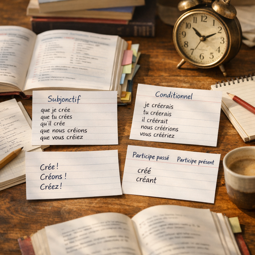 Subjonctif, conditionnel, impératif et participe : les formes utiles