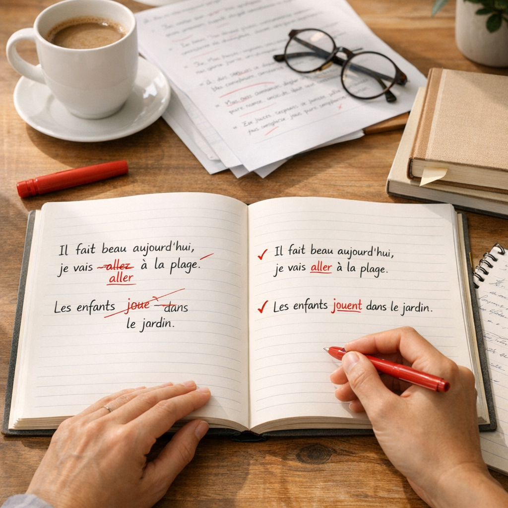 Exemples résolus de correction grammaire en français