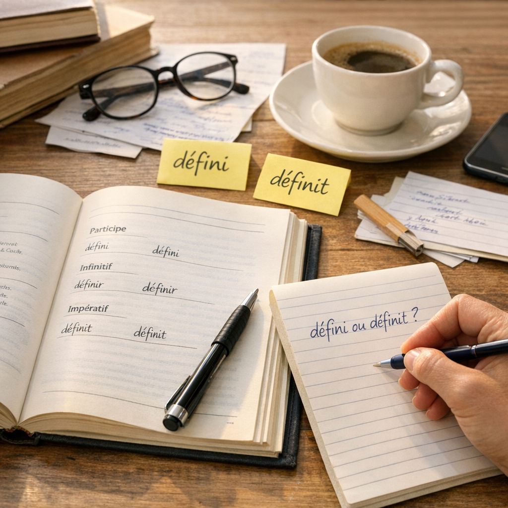 Participe, infinitif et impératif : comprendre défini ou définit