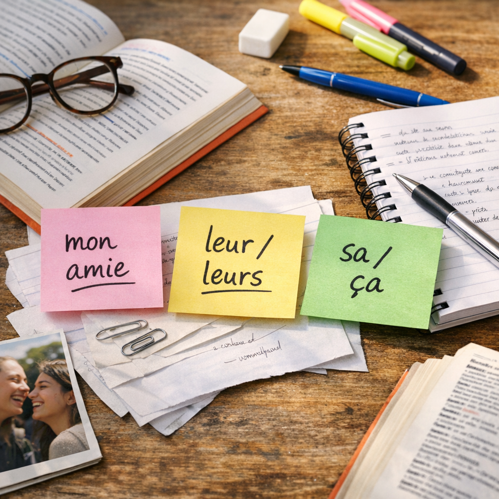 Les pièges qui font perdre des points : mon amie, leur/leurs, sa/ça