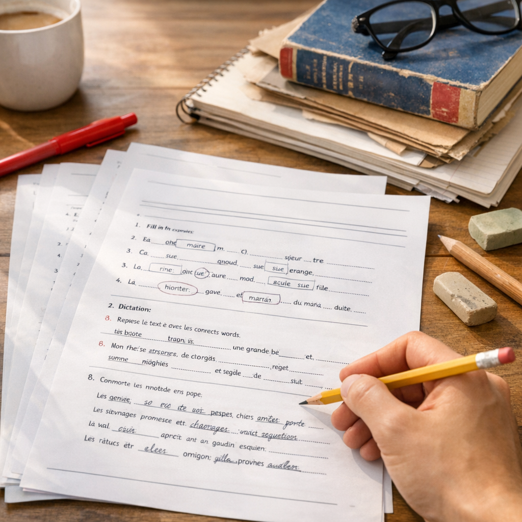 4. Évaluation imprimable : exercices progressifs sur les fautes d’orthographe