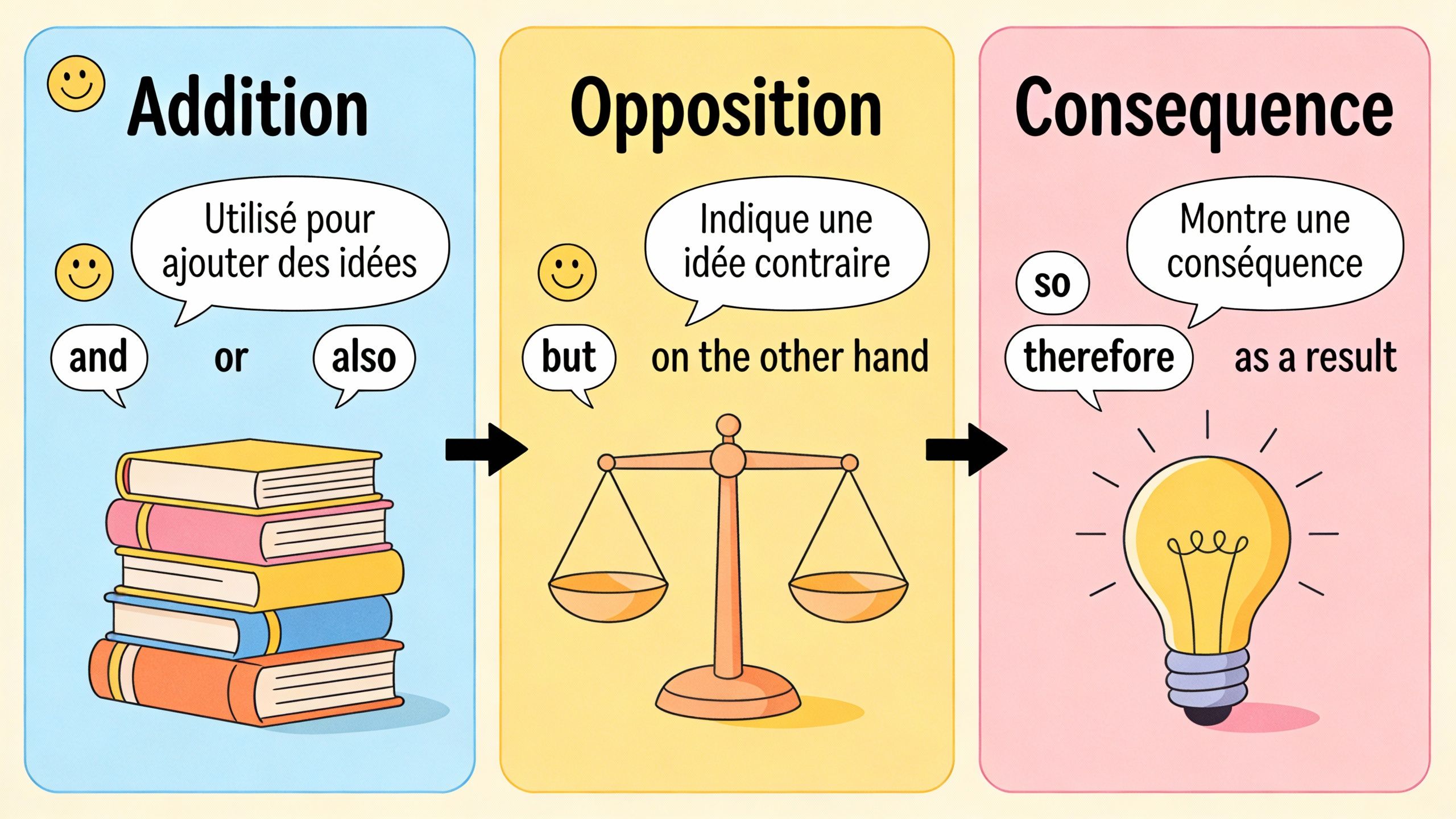 Connecteurs logiques anglais : comment bien les utiliser