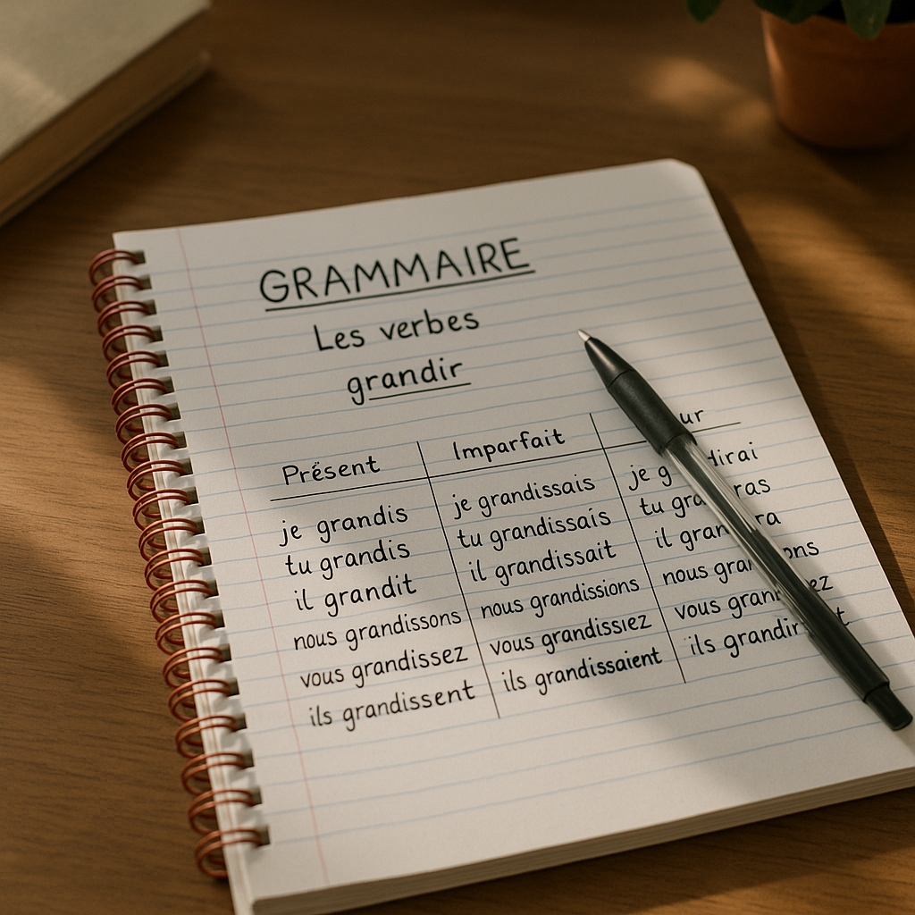 Grandir conjugaison : les formes utiles sans fautes