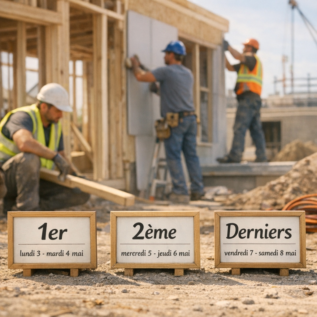 Construction avec premier, deuxième, dernier et les dates précises