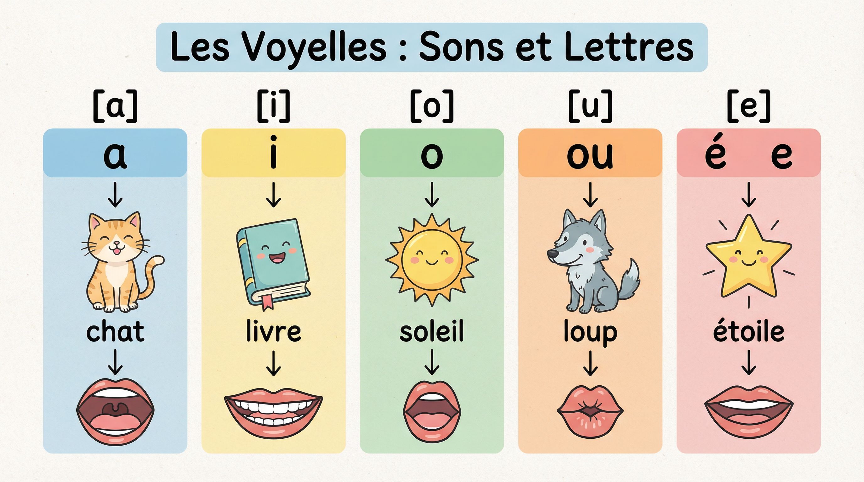 Les phonèmes [a], [i], [o], [u] et [e] : reconnaître, prononcer et écrire
