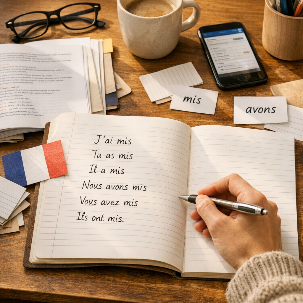 Méthode pas à pas : conjuguer mettre au passé composé
