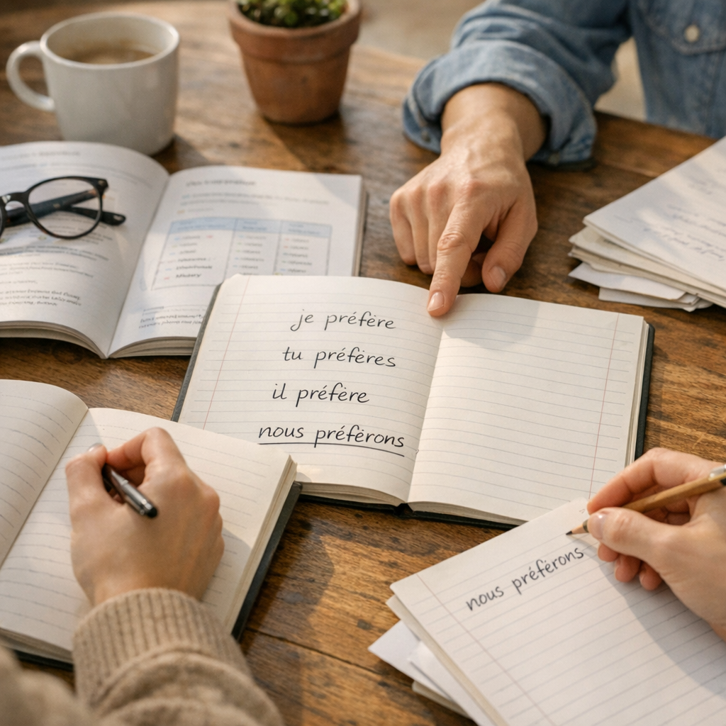 Méthode pas à pas à l’indicatif : de je préfère à nous préférons