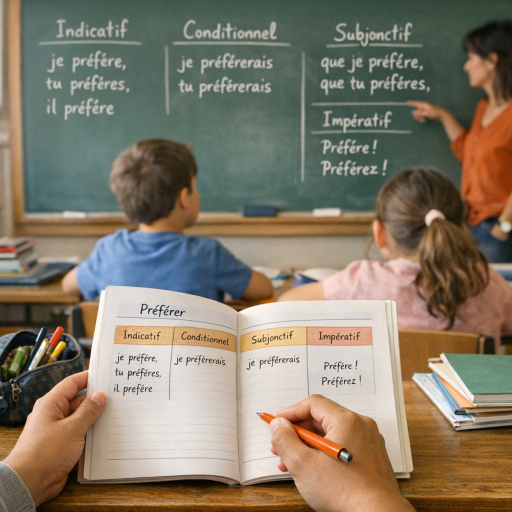 Indicatif, conditionnel, subjonctif, impératif : les formes utiles en CM2