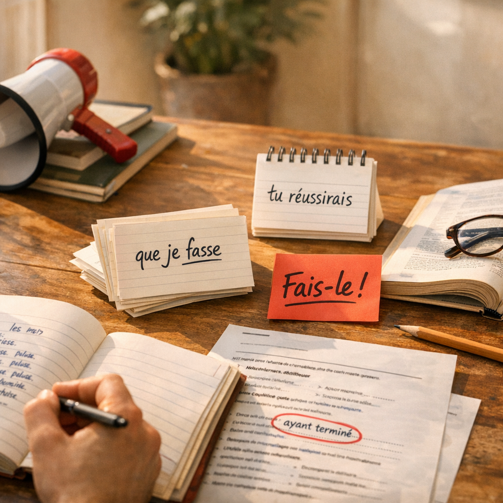 Subjonctif, conditionnel, impératif, participe et infinitif