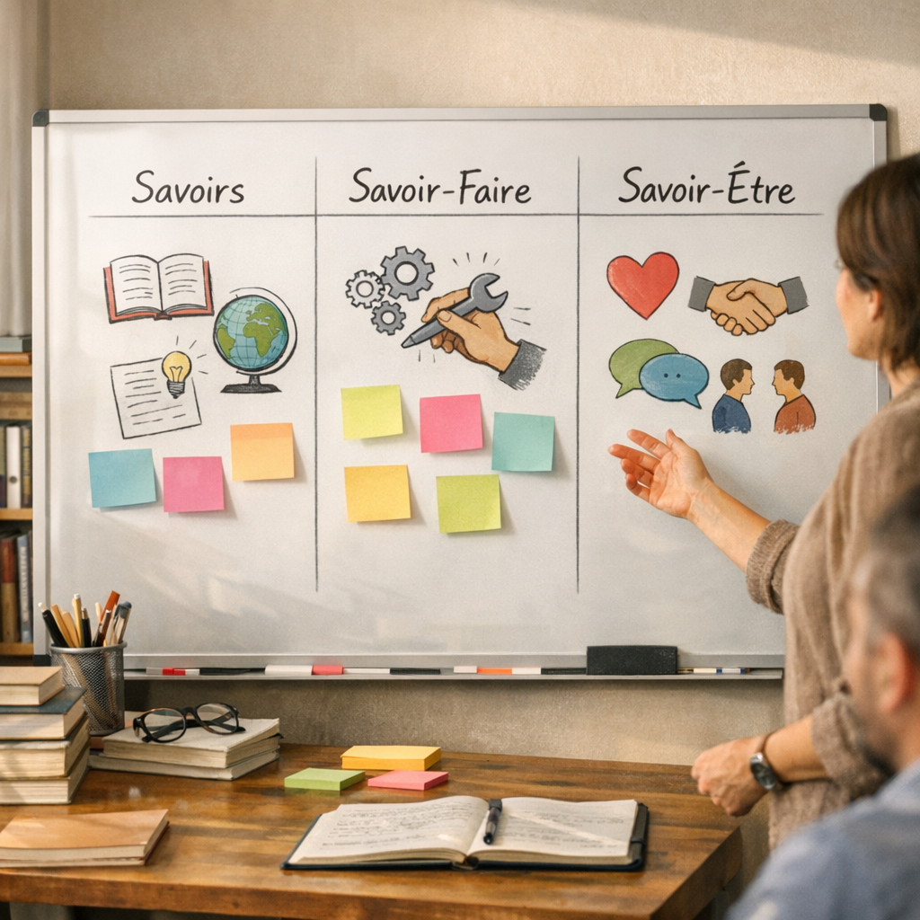 Savoirs, savoir-faire, savoir-être : le tableau qui évite les confusions