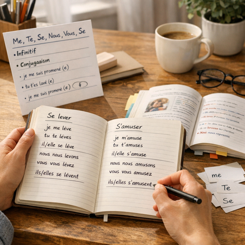 Comment conjuguer les verbes pronominaux en français ? méthode pas à pas